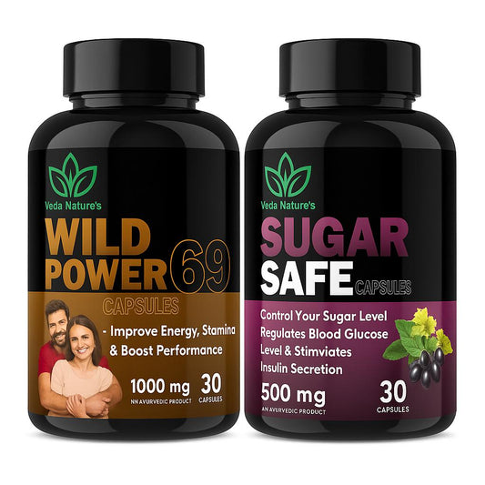 VEDA NATURES Wild power 69 Capsule + Sugar Safe Capsule